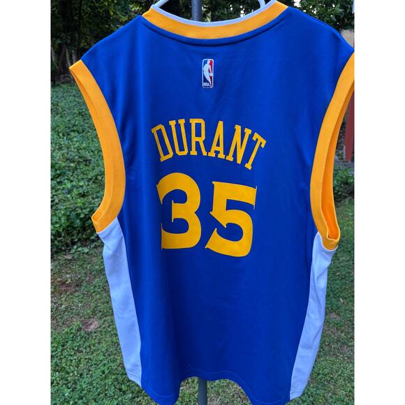 ADIDAS NBA MENS BLUE GOLDEN STATE WARRIORS #35 KEVIN DURANT JERSEY PRE-OWNED - Picture 2 of 5